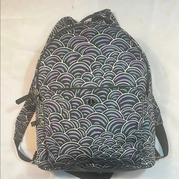 Kate Spade Purple and Black Backpack with Scallop Design - Picture 1 of 11
